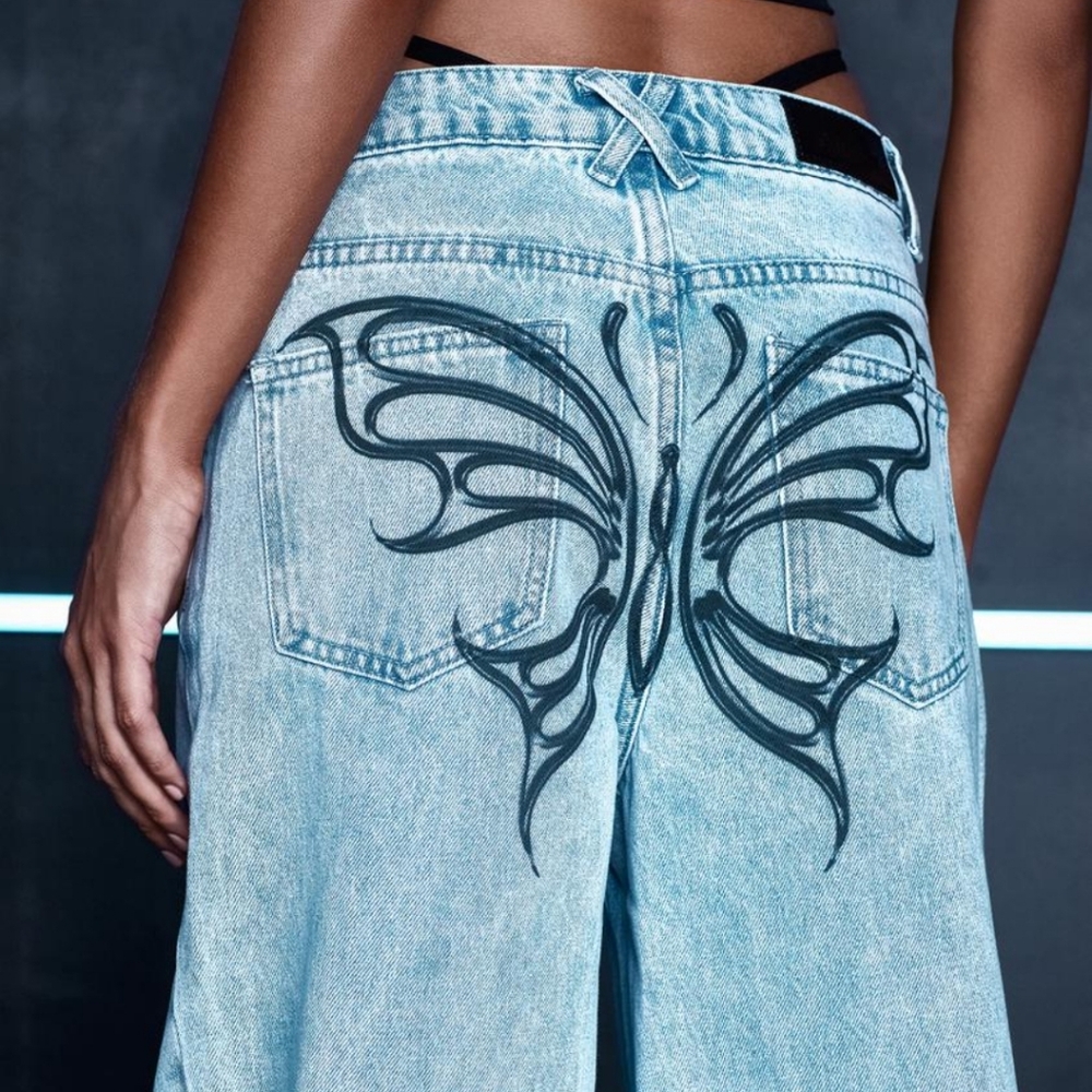 Poster Girl Butterfly Wide Leg Jeans